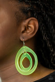 Show Your True NEONS - Yellow Acrylic Fishhook Earrings