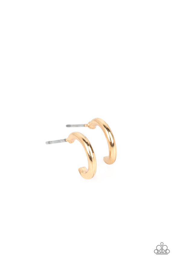 Skip The Small Talk - Gold Hoop Earrings