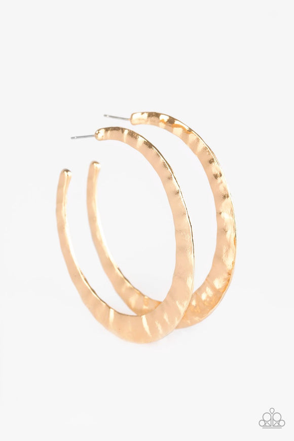 Slayers Gonna Slay - Gold Flat Hammered Hoop Earrings