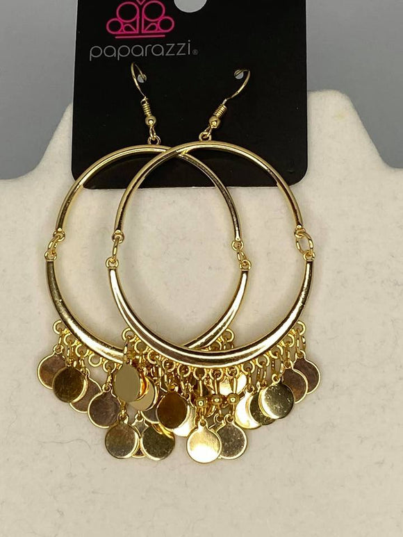 Speed Of SPOTLIGHT - Gold Discs Fishhook Earrings. Fashion Fix Exclusive