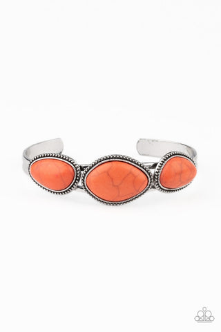 Stone Solace - Orange Cuff Bracelet