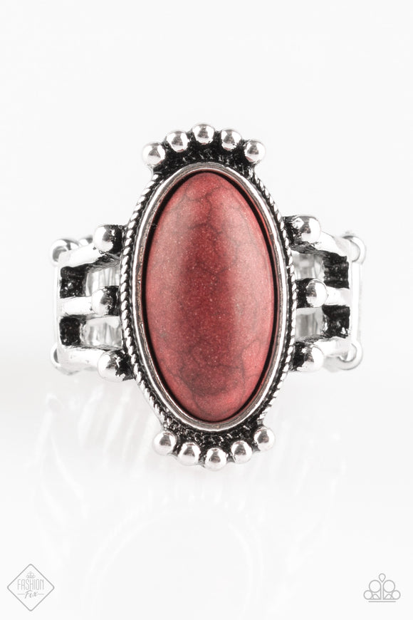 Stone Arches - Chili Red Wide Band Ring