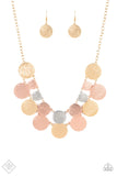 Stop and Reflect - Multi (Gold, Copper, Silver) - Copper Flat Discs Short Necklace - Fashion Fix Necklace May 2020