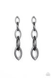 Street Spunk - Black/Gunmetal Chain Post Earrings