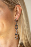 Street Spunk - Black/Gunmetal Chain Post Earrings