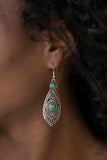 Sweetly Siren - Green Dainty Beads Silver Heart Filigree Shape Fishhook Earrings