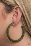 TWINE And Dine - Green Twine Hoop Earrings