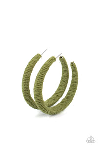 TWINE And Dine - Green Twine Hoop Earrings