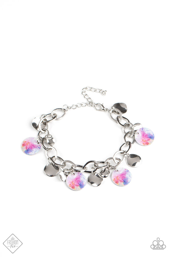 Teasingly Tie Dye - Multi Discs Clasp Bracelet - Fashion Fix Bracelet Oct. 2020