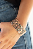 Texture Takedown - Copper Hammered Antiqued Patterns Stretchy Bracelet