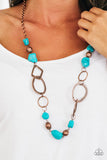 Thats TERRA-ific! - Copper/Turquoise - Green/Silver Stones Long Necklace