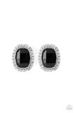 The Modern Monroe - Black Gem White Rhinestones Post Earrings