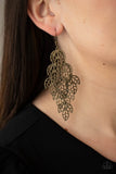 The Shakedown - Brass Leaf Fish Hook Earrings