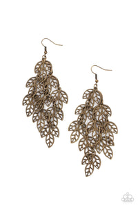 The Shakedown - Brass Leaf Fish Hook Earrings