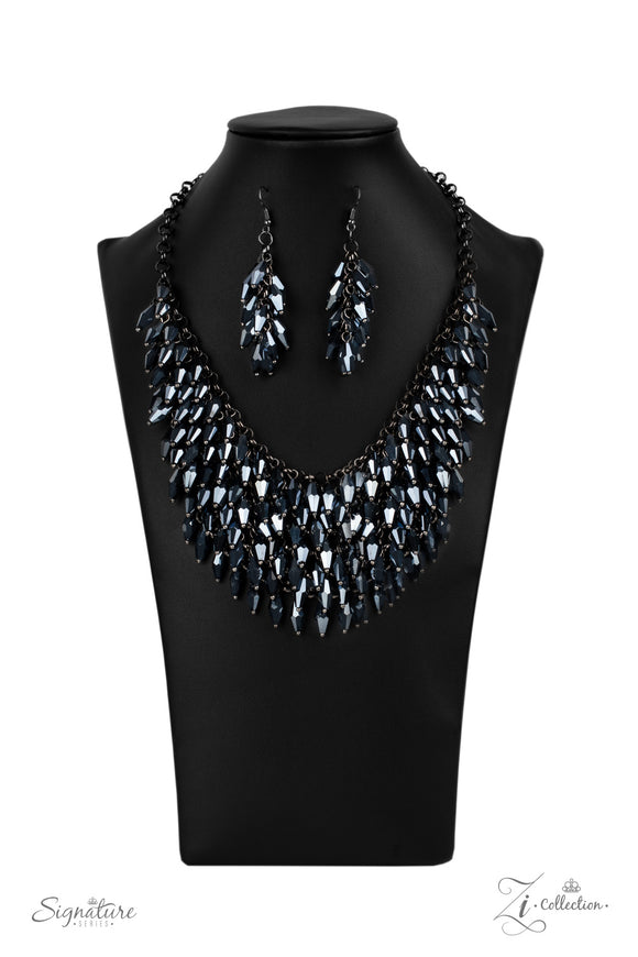 The Heather - Metallic Blue ZI Piece Short Necklace 2021