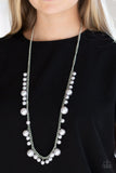 There's Always Room At The Top - Silver Pearl Long Necklace