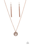 Think PAW-sitive - Copper Pawprint Short Necklace -  Paparazzi Accessories