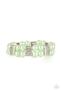 Time After Timeless - Green Pearly Stretchy Bracelet