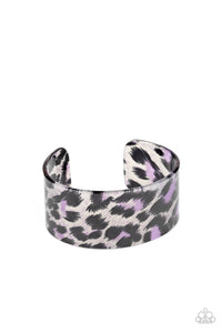 Top Cat - Purple/Black Cheetah Acrylic Cuff Bracelet