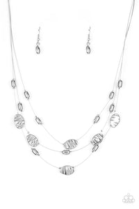 Top Zen - Silver - Copper - Multi Hammered Mismatched Beads on a Dainty Silver Wire Short Necklace