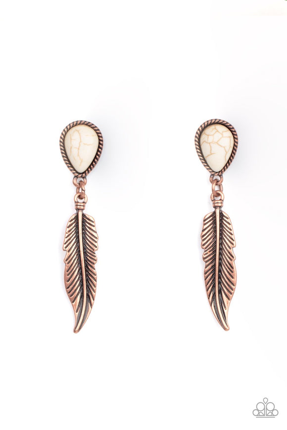 Totally Tran-QUILL - Copper Feather Post Earrings