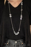 Trailblazing Trinket - Silver Floral Stamped Discs Long Necklace