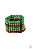 Tropical Tundra - Green Wooden Bracelet