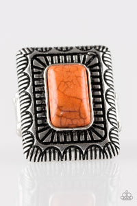 Tumbleweed Desert - Orange Wide Band Ring