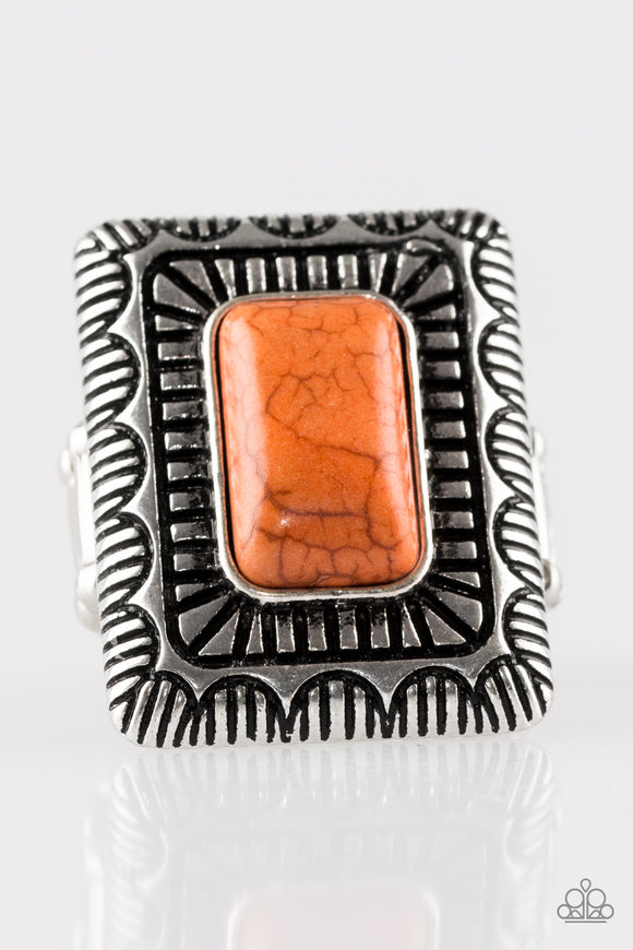 Tumbleweed Desert - Orange Wide Band Ring