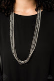 Turn Up The Mix - Silver/Gunmetal Fashion Fix Necklace - July 2019 - Paparazzi Accessories