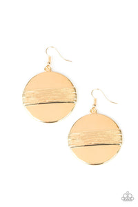 Ultra-Uptown - Gold - Silver Band Wraps Gold Disc Fishhook Earrings