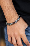 Urban Utility - Silver and Black Interlock Chain Links Clasp bracelets