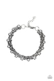 Urban Utility - Silver and Black Interlock Chain Links Clasp bracelets