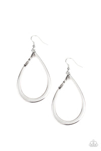 Very Enlightening - Silver Teardrop with Dainty Hematite Rhinestone Fishhook Earrings