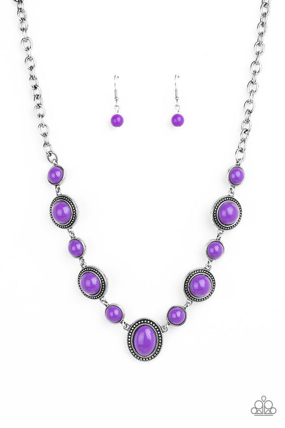 Voyager Vibes - Purple Beads Short Necklace