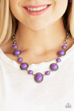 Voyager Vibes - Purple Beads Short Necklace