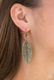 We Gatherer Together - Brass Leaf Fishhook Earrings