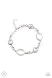 Wedding Day Demure - White Rhinestones Silver Clasp Bracelet - Fashion Fix Bracelet Nov. 2020