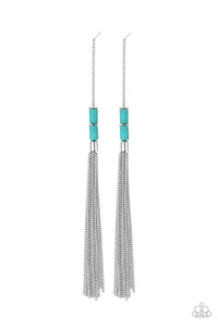 Windblown - Blue Tassel Post Earrings