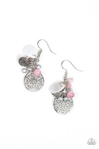 Ocean Oracle - Pink Shell-Like Cat's Eye Fishhook Earrings