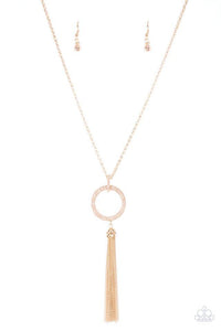 Straight To The Top - Gold Hoop Long Necklace