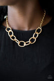 Boldly Bronx - Black/Gunmetal - Gold Chain Links Short Necklace