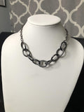 Boldly Bronx - Black/Gunmetal - Gold Chain Links Short Necklace