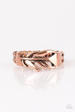 BRIGHT As a Feather - Brass and Copper Feather Thin Band Ring