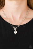 Princeton Princess - White Heart Gem Toggle Short Necklace