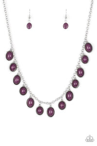 Make Some Roam! - Purple and Multi Round and Oval Beads Short Necklace