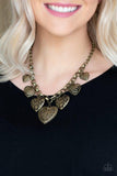 Love Lockets - Brass Hearts Short Necklace