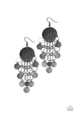 Turn on the Brights - Black/Gunmetal Rings and Dainty Discs Fishhook Earrings