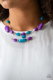 Radiant Reflections - Multi Crystle-Like Beads Dainty Metallic Accents Threaded on a Wire Short Necklace