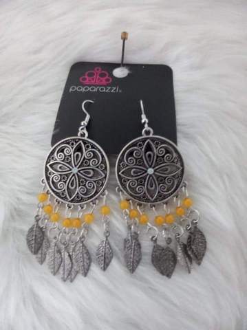 Free-Spirited Fashionista - Orange Feather Fish Hook Earrings. Fashion Fix Exclusive Earrings Aug. 2021